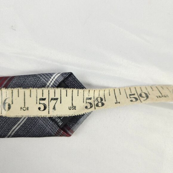 NWT Pronto Uomo Gray Plaid Techno-Care Liquid Repellent Silk Slim Tie 58" x 3" - Picture 6 of 6